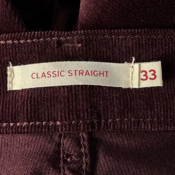 Levi’s SZ 16 Medium Classic Straight Corduroy Pants Mid-Rise Stretch Purple New - Picture 8 of 13